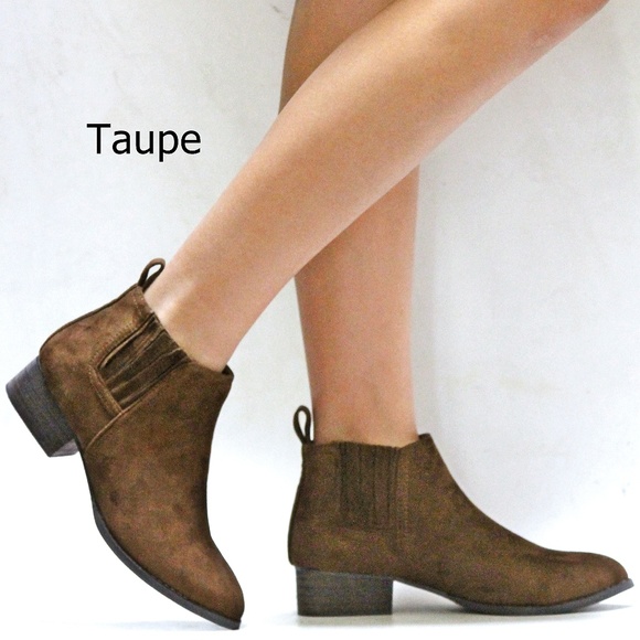 taupe western ankle boots